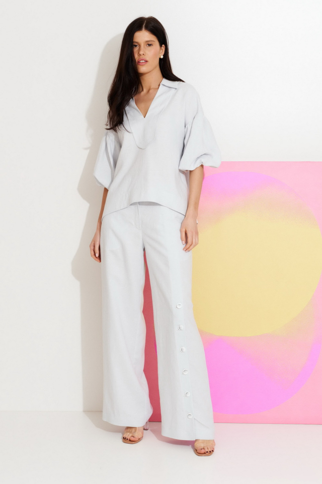 Брюки Nasima широкие прямые от бедра из льняной ткани арт: 4.2098 A1