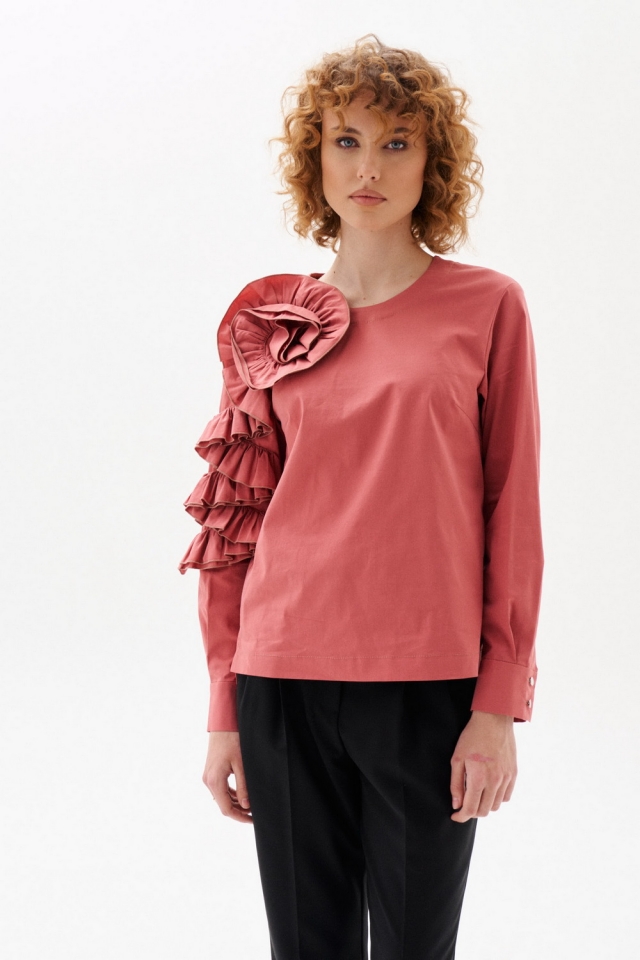 Блузка с декоративным элементом оригами Joan арт: 6.2040 A1